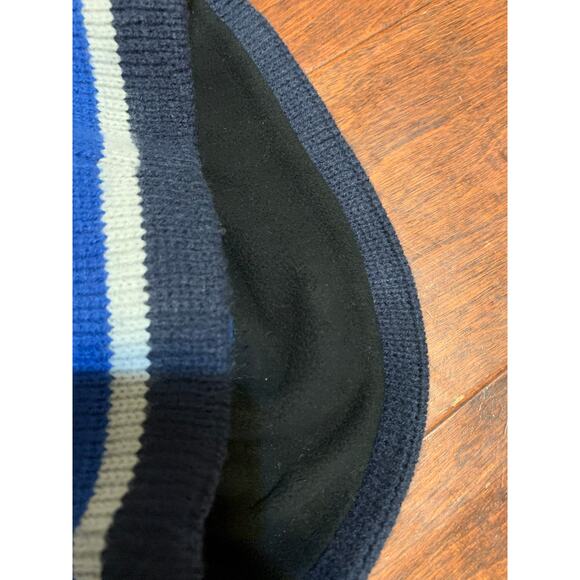 The North Face TNF Boys Youth Blue Striped Knit Beanie - OS - Picture 4 of 5